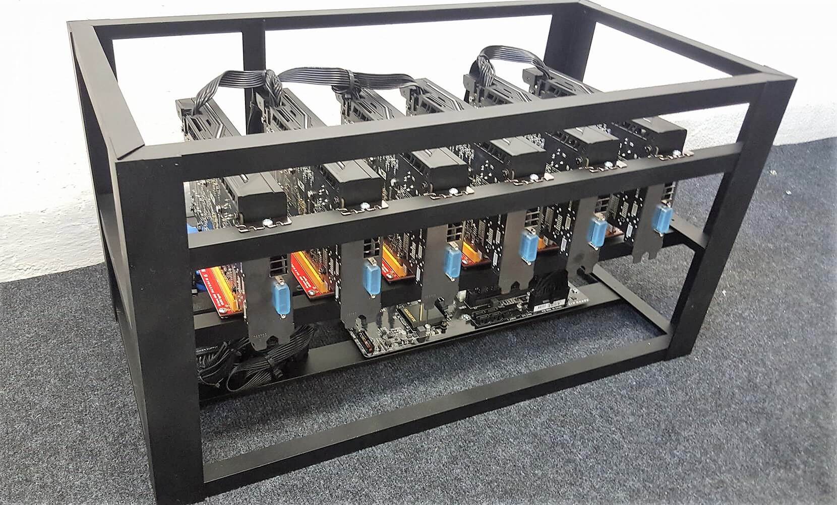 mining rig na ťažbu kryptomien zostavený na mieru podla poziadaviek